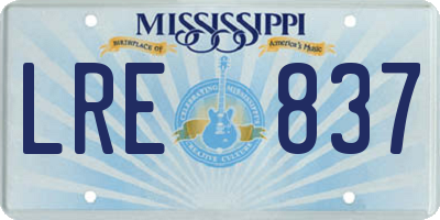 MS license plate LRE837