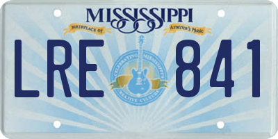 MS license plate LRE841