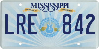 MS license plate LRE842