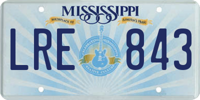 MS license plate LRE843