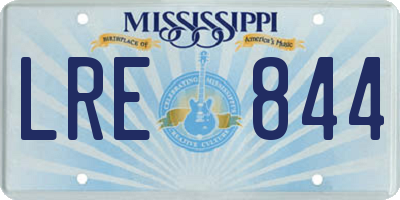 MS license plate LRE844