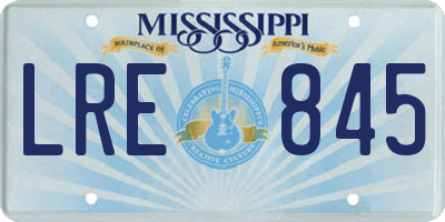 MS license plate LRE845