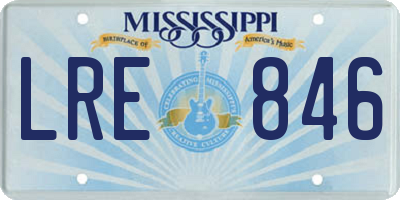 MS license plate LRE846