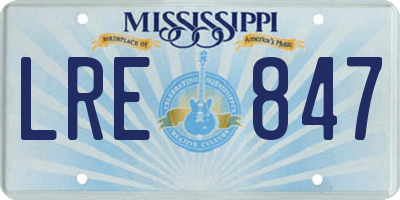 MS license plate LRE847