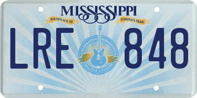 MS license plate LRE848