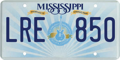 MS license plate LRE850