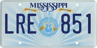 MS license plate LRE851