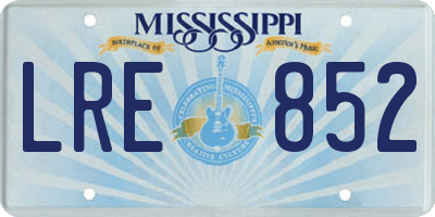MS license plate LRE852