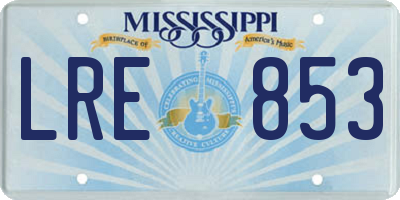 MS license plate LRE853