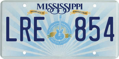 MS license plate LRE854