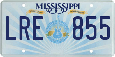MS license plate LRE855