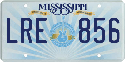 MS license plate LRE856