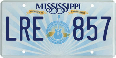MS license plate LRE857