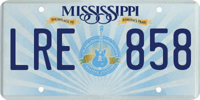 MS license plate LRE858