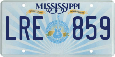 MS license plate LRE859