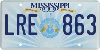 MS license plate LRE863