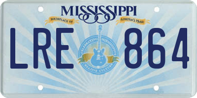 MS license plate LRE864