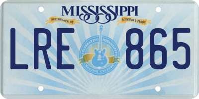 MS license plate LRE865