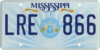 MS license plate LRE866