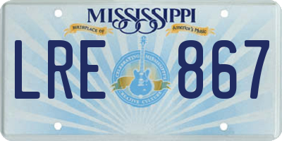 MS license plate LRE867