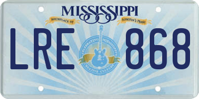 MS license plate LRE868