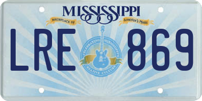 MS license plate LRE869
