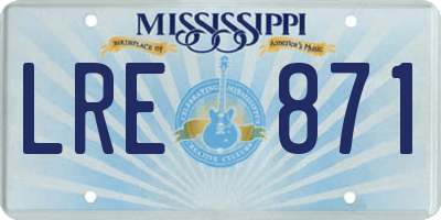MS license plate LRE871