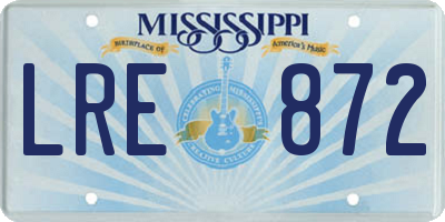 MS license plate LRE872