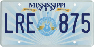 MS license plate LRE875