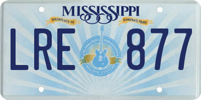 MS license plate LRE877