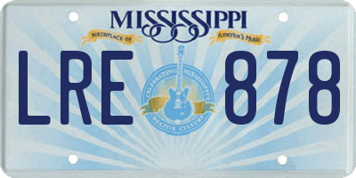 MS license plate LRE878