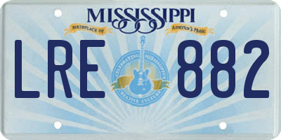 MS license plate LRE882