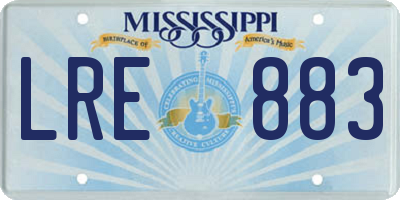 MS license plate LRE883