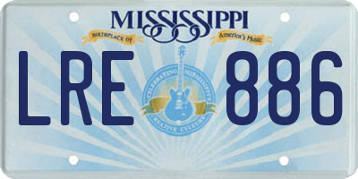 MS license plate LRE886