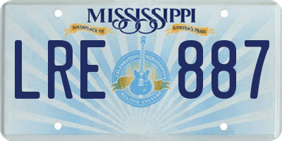 MS license plate LRE887