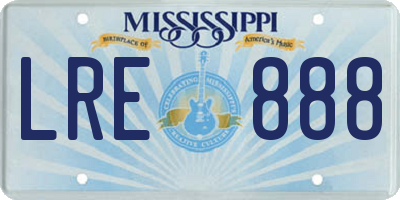 MS license plate LRE888