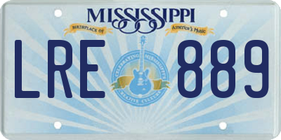 MS license plate LRE889