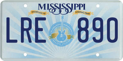 MS license plate LRE890