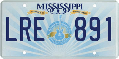 MS license plate LRE891