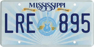 MS license plate LRE895