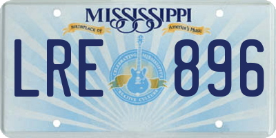MS license plate LRE896
