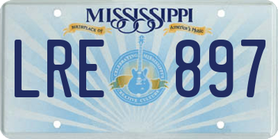 MS license plate LRE897