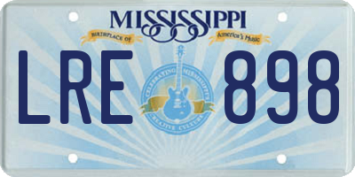 MS license plate LRE898