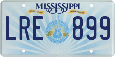 MS license plate LRE899