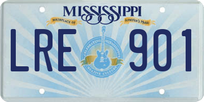 MS license plate LRE901