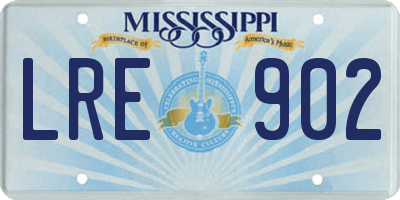 MS license plate LRE902