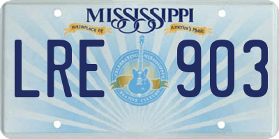 MS license plate LRE903