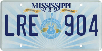 MS license plate LRE904