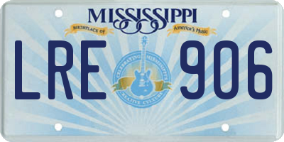 MS license plate LRE906
