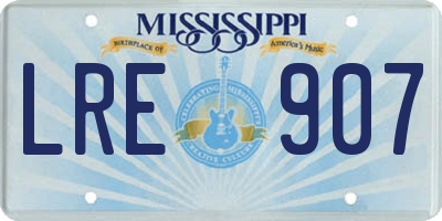 MS license plate LRE907